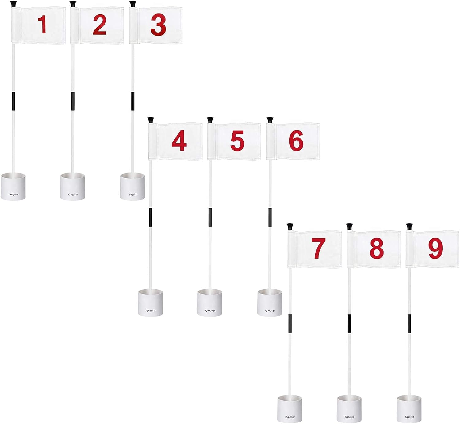 KINGTOP Golf Flagstick Mini, Putting Green Flag for Yard, 3 Feet Flagpole 2-Section Design, Golf Pin Flags Hole Cup Set, 4" Putting Cup, Numbered# 1-9 : Sports & Outdoors