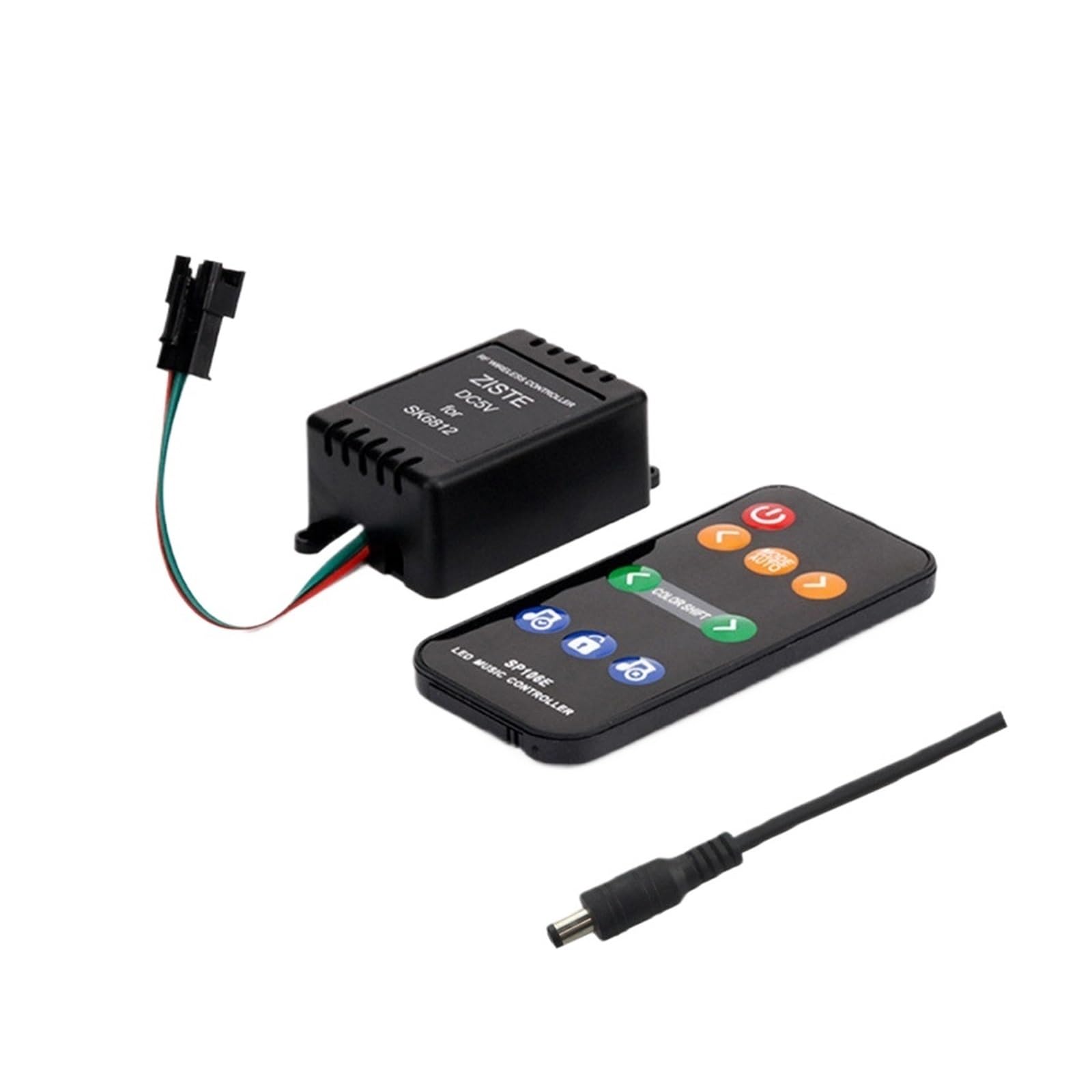 SP106E kontroler muzyczny DC 5 V - 12 V RF Pixel IC SPI kolorowa dioda LED do taśmy WS2812 WS2811 WS2812B SK6812