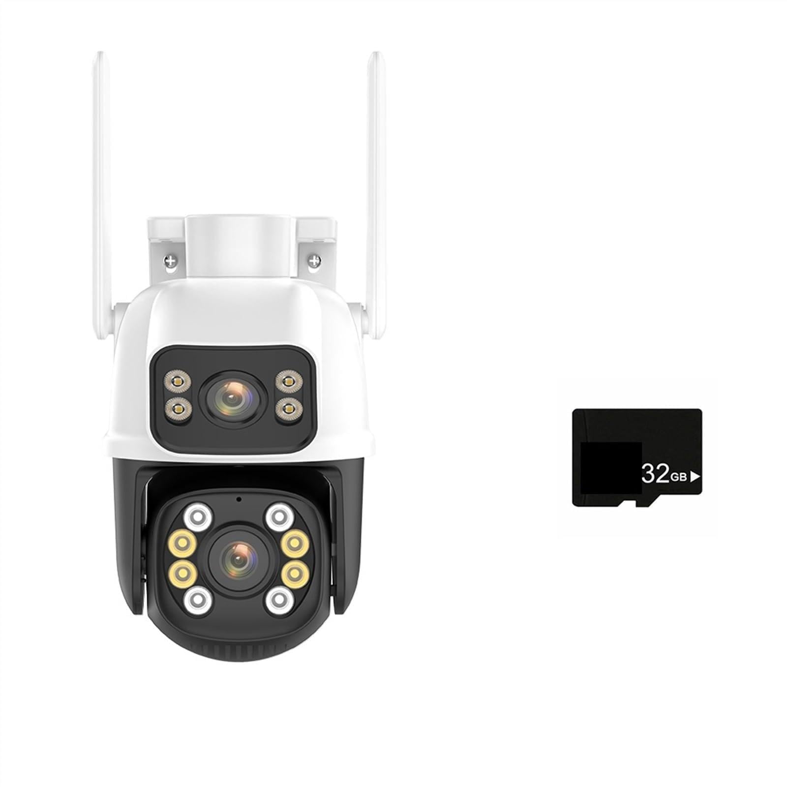 CVFRDD Dual Lens IP Camera 4K 8MP Dual Screen PTZ Camera Outdoor 1080P HD Auto Tracking Security Protection P2P Surveillance(8MP Add 32G)