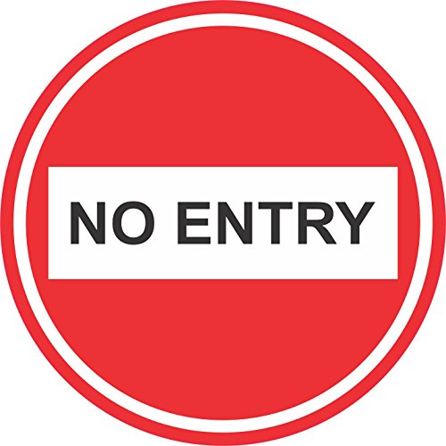 INDIGOS UG - Sticker - Safety - Warning - No entry - Floor signs - Self adhesive 400mm x 400mm - Decal for Office, Company, School, Hotel