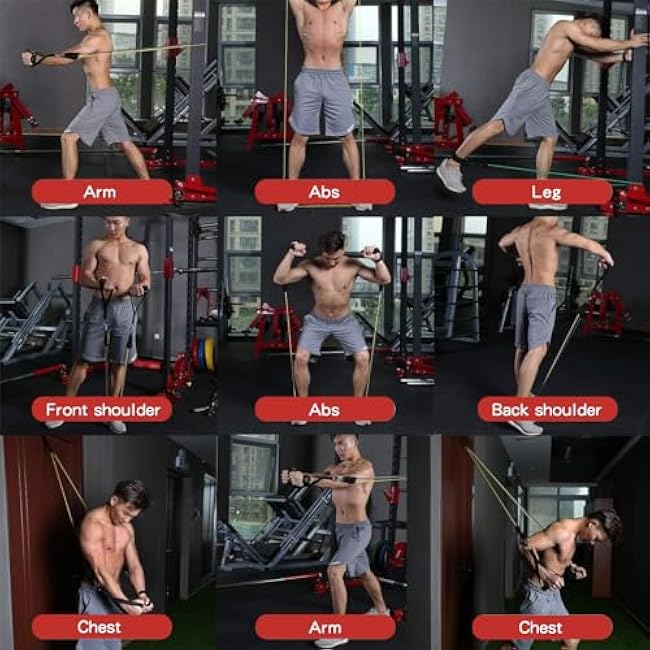 WHATAFIT Resistance Bands, Exercise Bands£¬Resistance Bands for Working Out, Work Out Bands with Handles for Men and Women Fitness, Strength Training Home Gym Equipment