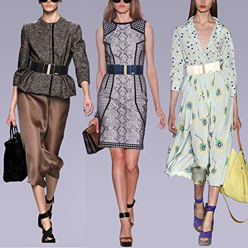 Women's Elastic Stretch Wide Belt Retro Dress Belt Waist Cinch Belt 3" width3