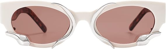 Trendy Sunglasses for Women Men Vintage Narrow Cateye Metal Snake Sunnie Y2k Accessories AP3621