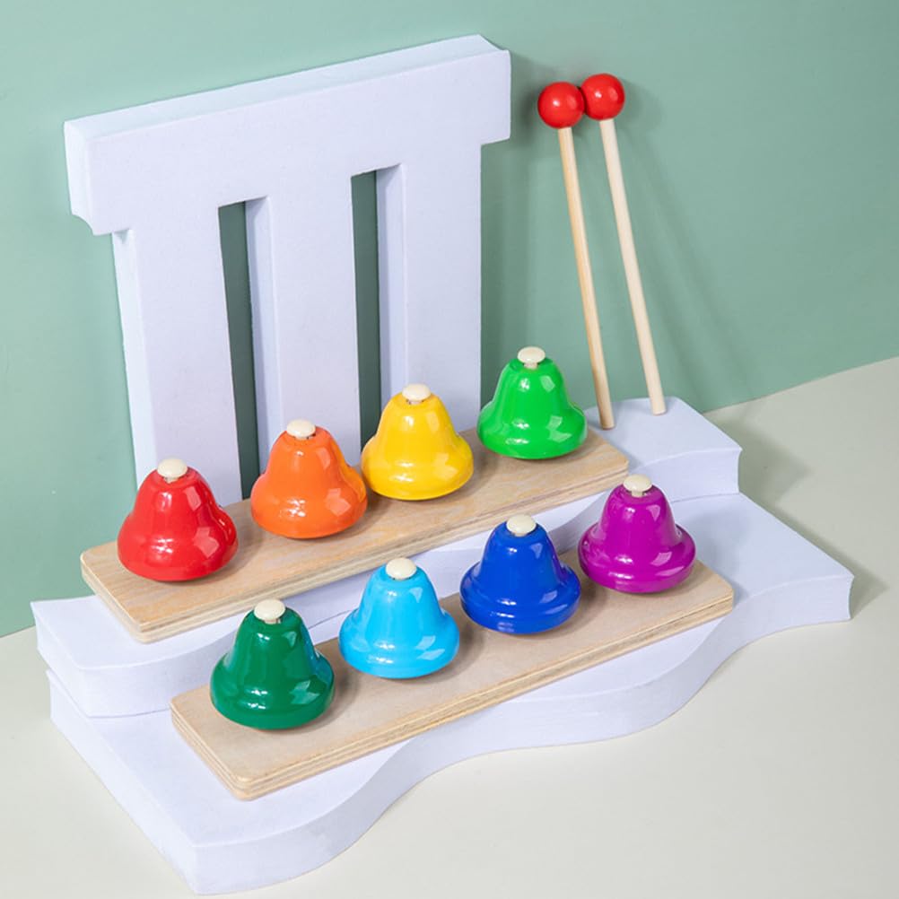 Montessori 8-nutowy zestaw tęczowych dzwonków do rąk, orff instrument perkusyjny dla dzieci