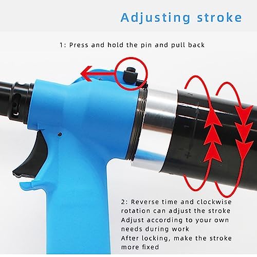 Remachadora neumática automática, herramienta neumática hidráulica industrial para tuercas ciegas M3-M12, pistola remachadora profesional para un cierre eficiente y fiable