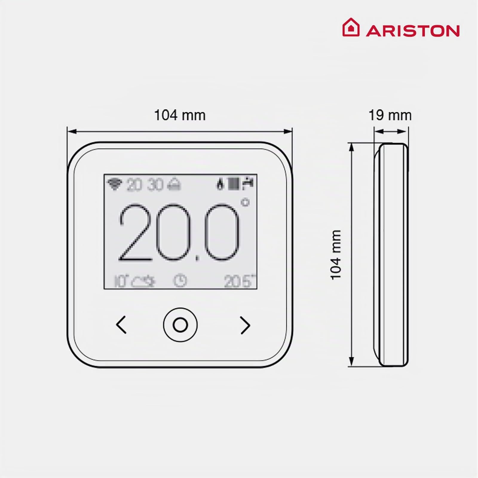 Ariston Termostato intelligente Wi-Fi Cube S Net cablato, Nero