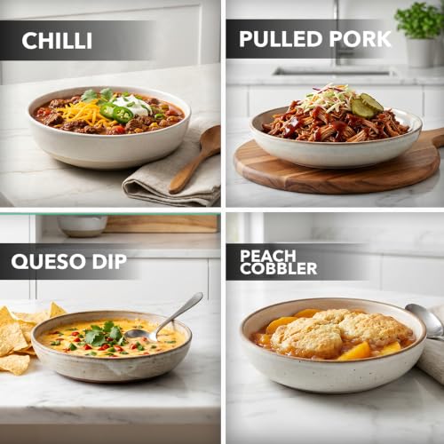 Image of OVENTE Double Slow Cooker, 3Qt Buffet Server, Silver SLO215BR | Dual 1.5Qt Pots, Adjustable Heat Control, Easy to Serve & Clean, Perfect for Entertaining, Space-Saving Design