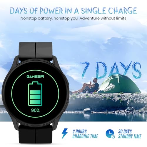 Image of GameSir Active 2 Smartwatch for Men & Women, 1.39 inch HD Round Display, Bluetooth Calling, Heart Rate & SPO₂, 100+ Sports Modes, IP67, Long Battery Life for Android & iOS (Magnetic Black)