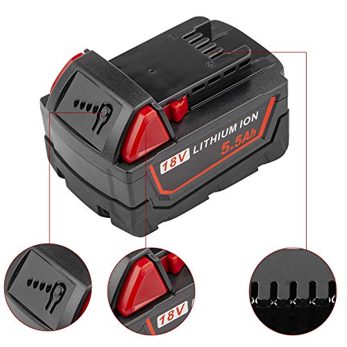 image for TREE.NB 2Packs 5500mAh Lithium Battery Replacement for Milwaukee M18 1