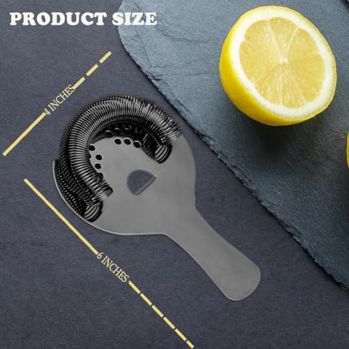image for Sipoyen Black Cocktail Strainer for Drinks 2 Prong Hawthorne Strainer 