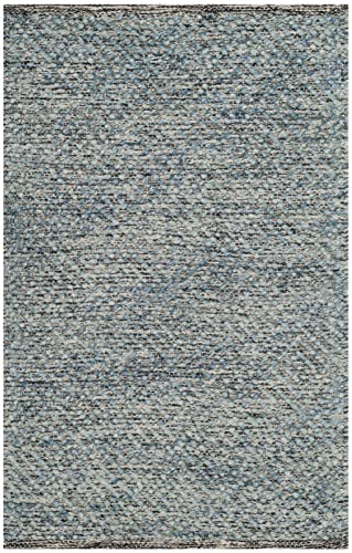 Tapete decorativo azul de 2' x 3' hecho a mano miniatura 1