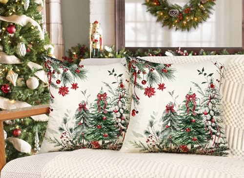 4TH-Emotion-Christmas-Trees-Pillow-Covers-18×18-Inch-Set-of-2-Xmas-Farmhouse-Decorations-Winter-Holiday-Decor-Throw-Cushion-Case-for-Home-Couch-S24C37 4TH Emotion Christmas Trees Pillow Covers 18×18 Inch Set of 2 Xmas Farmhouse Decorations Winter Holiday Decor Throw Cushion Case for Home Couch S24C37