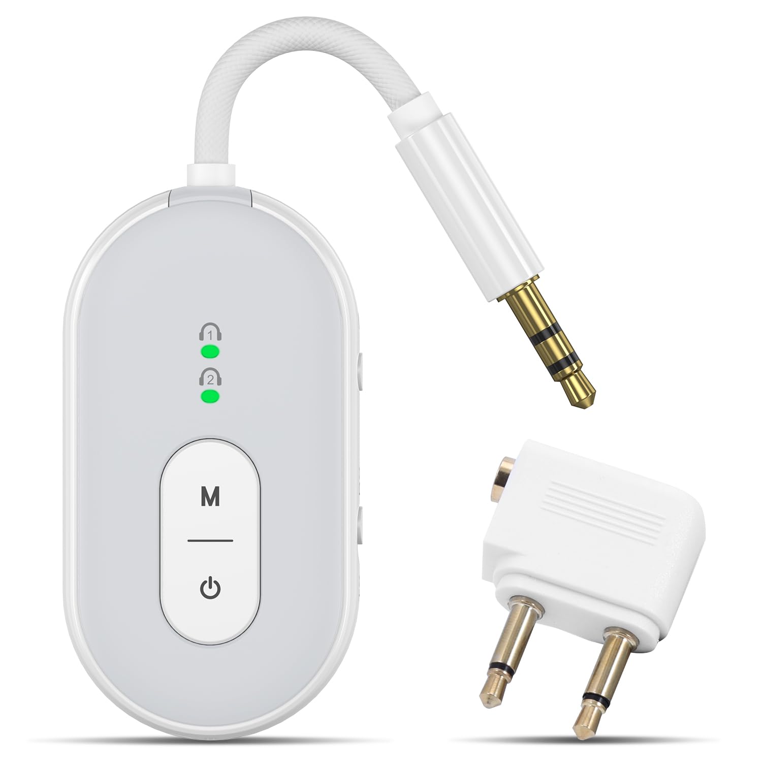 Bluetooth 5.3 Transmitter Receiver for Car, 2-in-1 Wireless Audio Adapter with 3.5mm AUX, Low Latency, Supports Dual Pairing for AirPods/Headphones,