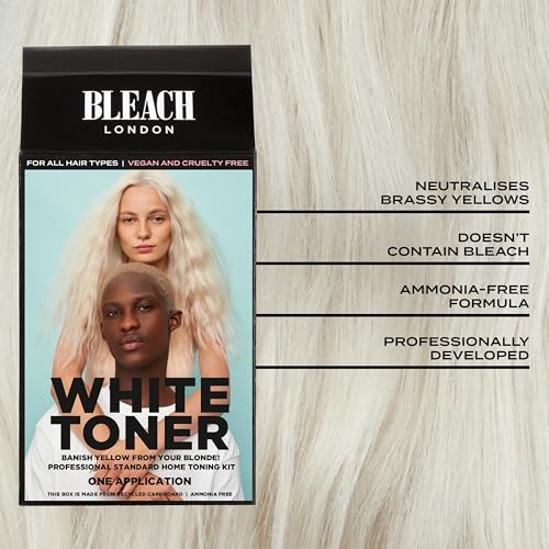 Bleach London White Toner Kit, Ammonia-Free, Ideal to Neutralise Brassy Yellow for Icy Blonde Finish - Image 3