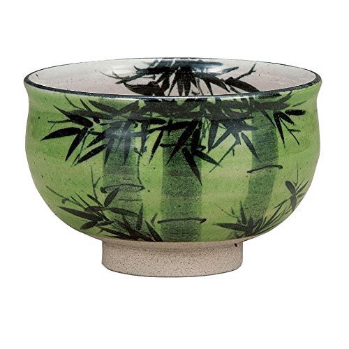 Kutani Pottery Matcha (Japanese Green Tea) Bowl Bamboo Forest K4