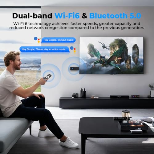 GREVA Android TV Stick 4K Ultra HD Streaming Device, 2025 Nieuwste Android 14.0 TV Stick Box 2GB 16GB HDR/AV1/2.4G/5G WiFi/BT 5.0, Smart Streaming Media Player met Voice Assistant Afstandsbediening - Afbeelding 6