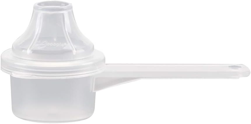 Plastic Measuring Scoop with Funnel, The Scoopie (6.5 cc | 1 1/3 Teaspoon | 6.5 mL) Measuring Spoons for Powders, Coffee, Pet Food, Protein, Spices and Other Dry Goods (Pack of 1, Opaque, No Cap)
