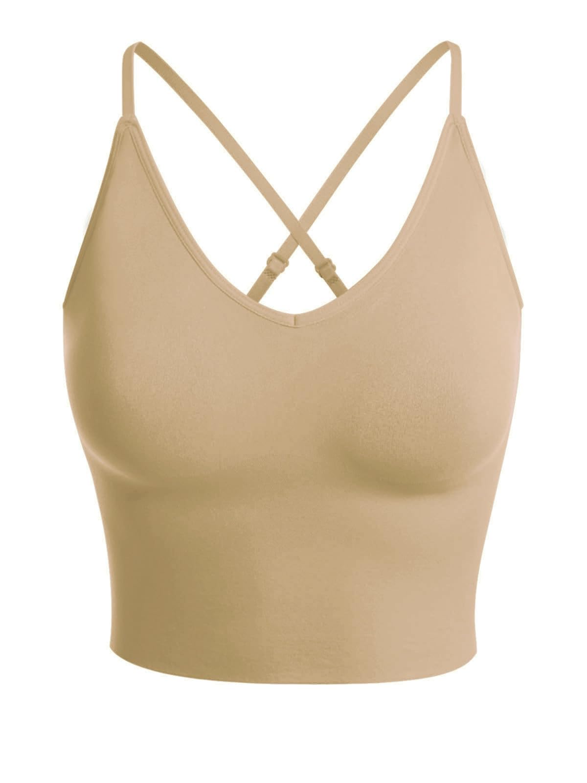 Design by Olivia Women's Padded Sports Bra Longline Workout Crop Top