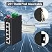 【Upgrade】 SODOLA 5 Port Industrial DIN-Rail Ethernet Switch,4 Ports and 1 Uplink, 10/100Mbps Fast Ethernet, DIN-Rail & Wall Mount Included,IP30 Industrial Switch