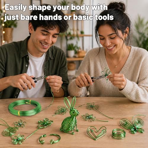 Image of Tenn Well 165ft 18 Gauge Aluminum Craft Wire Green Bendable for Jewelry | Bendable metal wire for sculpting, floral making, wreath making, wire wrapping, Christmas