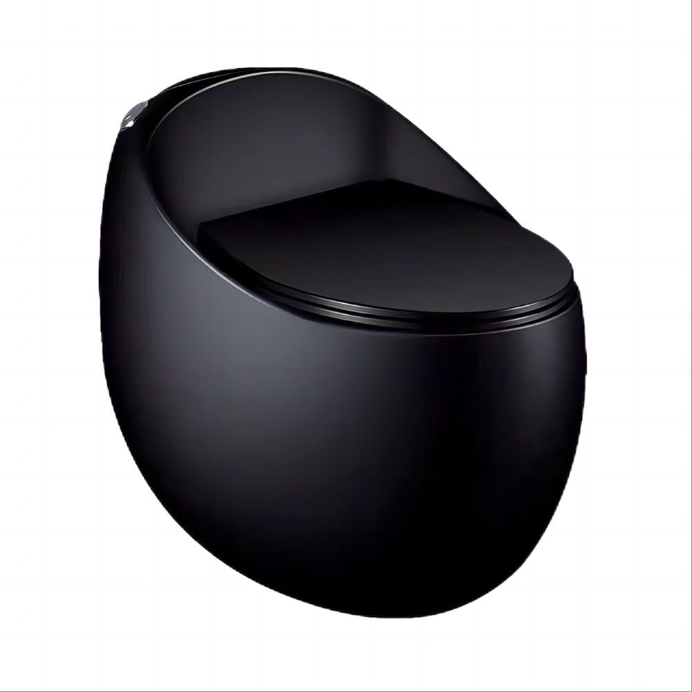 Tidyard Stand-Toilette Keramik Schwarz - Modernes WC Mit Silent Close | Bodentoilette Mit Doppelspülung