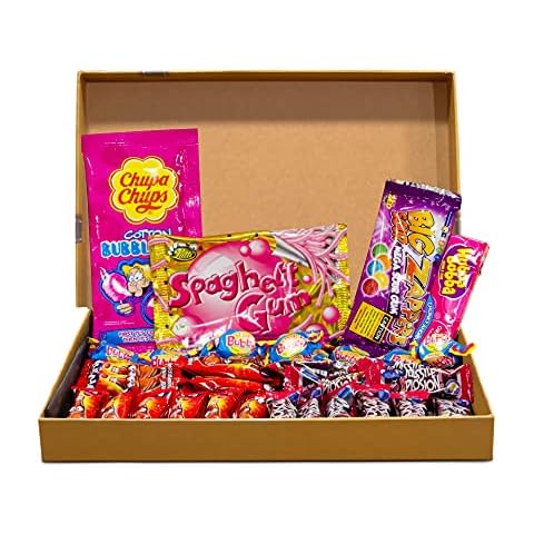 The Little Sweet Shop Bubble Gum Sweets Printed Treasure Letterbox Gift Hamper Great for Parties, Weddings and Birthdays Cover