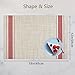 DACHUI Placemats Set of 4, Soft & Elegant Woven Vinyl Place Mats, Water Resistant, Heat Resistant, Washable, Durable Table Mats (Red Stripes)