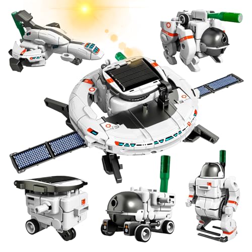 Lostrain Juguete Educativo Robot Solar 6 en 1, Construcción de Robots Stem con Energía Solar,Kits de Robótica de Ciencias...