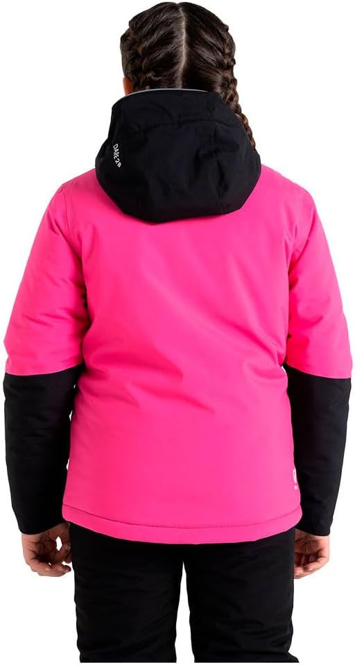 Dare 2b Girls Steazy Full Zip Padded Waterproof Ski Jacket, PurePink/Blk, 13 Years