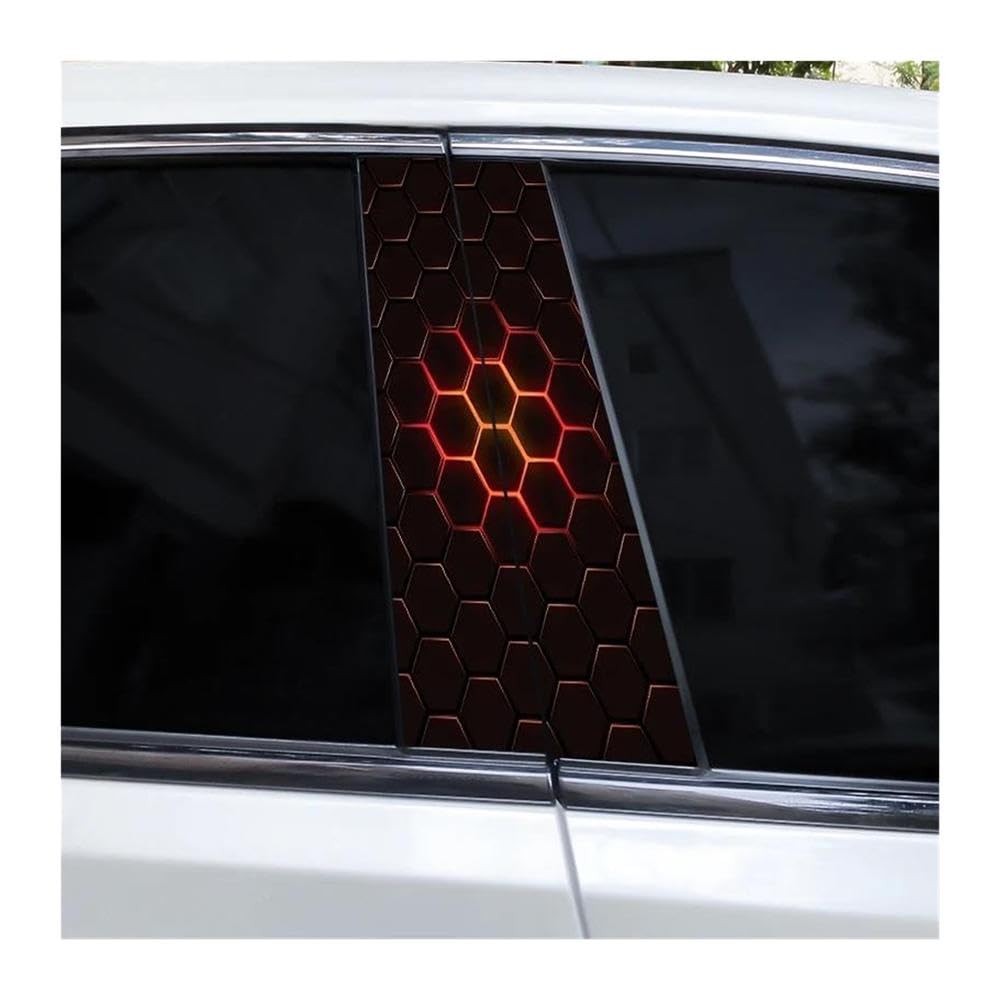 Body Parts 2PCS Car B-Pillar Stickers Cellular Personalized Car Center Pillar Decals Covered with Scratched(C)
