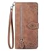 Produktbild BLOTECH Flip Case Zip Wallet für Honor Magic5 Pro Wallet Women's Small Leather Purse Bifold Wallet Handbag with Zip for Women GirlsFolio Cover Brieftasche Geldbörse für Honor Magic5 Pro,Braun