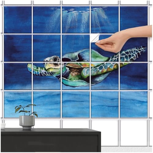 FoLIESEN Fliesenaufkleber - Deko-Bild für Bad, Küche, Badezimmer - Dekoration Fliesen-Bild selbstklebend - Ozeanreise, Fliese - Bild (BxH):20x25 cm - 100x75 cm / 15-tlg. FoLIESEN Fliesenaufkleber - Deko-Bild für Bad, Küche, Badezimmer - Dekoration Fliesen-Bild selbstklebend - Ozeanreise, Fliese - Bild (BxH):20x25 cm - 100x75 cm / 15-tlg.