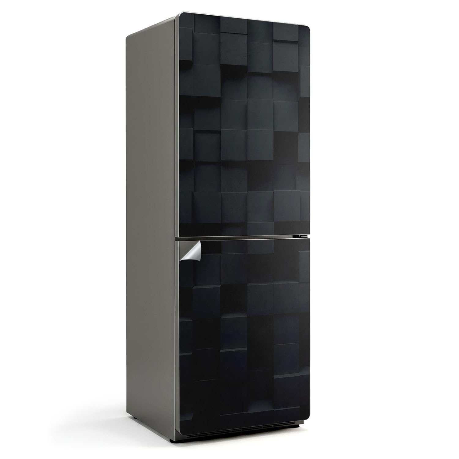 Sticker auto-adhésif de porte protégeant le frigo avec motif 3D
