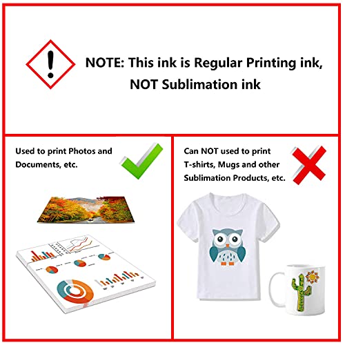 Coylbod Regular Refill Ink For T254 T252Xl120-Bcs, T252Xl220, T252Xl320, T252Xl420 Workforce Wf-7710 Wf-7720 Wf-7210 Wf-3630 Wf-7620 Wf-7610 Wf-3640 Wf-3620 For Refillable Cartridges Or Ciss #TOP5