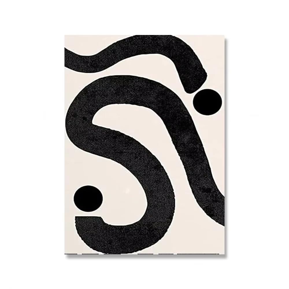 DFZEWKI Modern Abstract Wall Art Mid Century Geometric Black Arches HD Canvas Print Poster Home Living Room Bedroom Decoration(40x50cm(16x20in)/No frame)