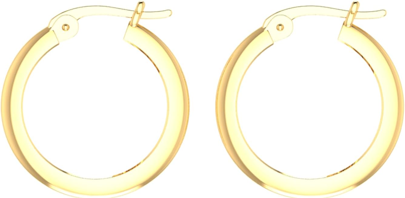 Earrings for Women 14K Yellow Gold Chunky Hoop Earrings Round Lightweight Ladies Earrings Trendy Fashion Jewelry Gift for Wedding Birthday Party