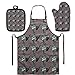 Saksofon szary długi fartuch odporny na ciepło rękawica do piekarnika 1 szt. i kuchnia zestaw uchwytów do garnków rękawice kuchenne uchwyty bawełniane rękawice