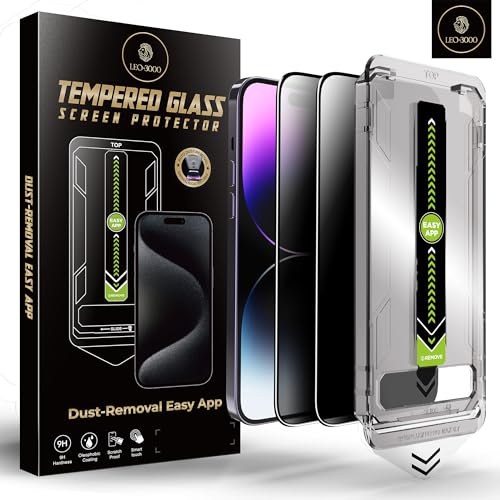 2-Pack | 9H Privacy Tempered Glass for iPhone 14 Pro Max Screen Protector (6.7-inch) | 28° Anti-Spy | Edge-to-Edge Protection | One-Touch Install with Auto Dust-Elimination Kits & Precision Tool