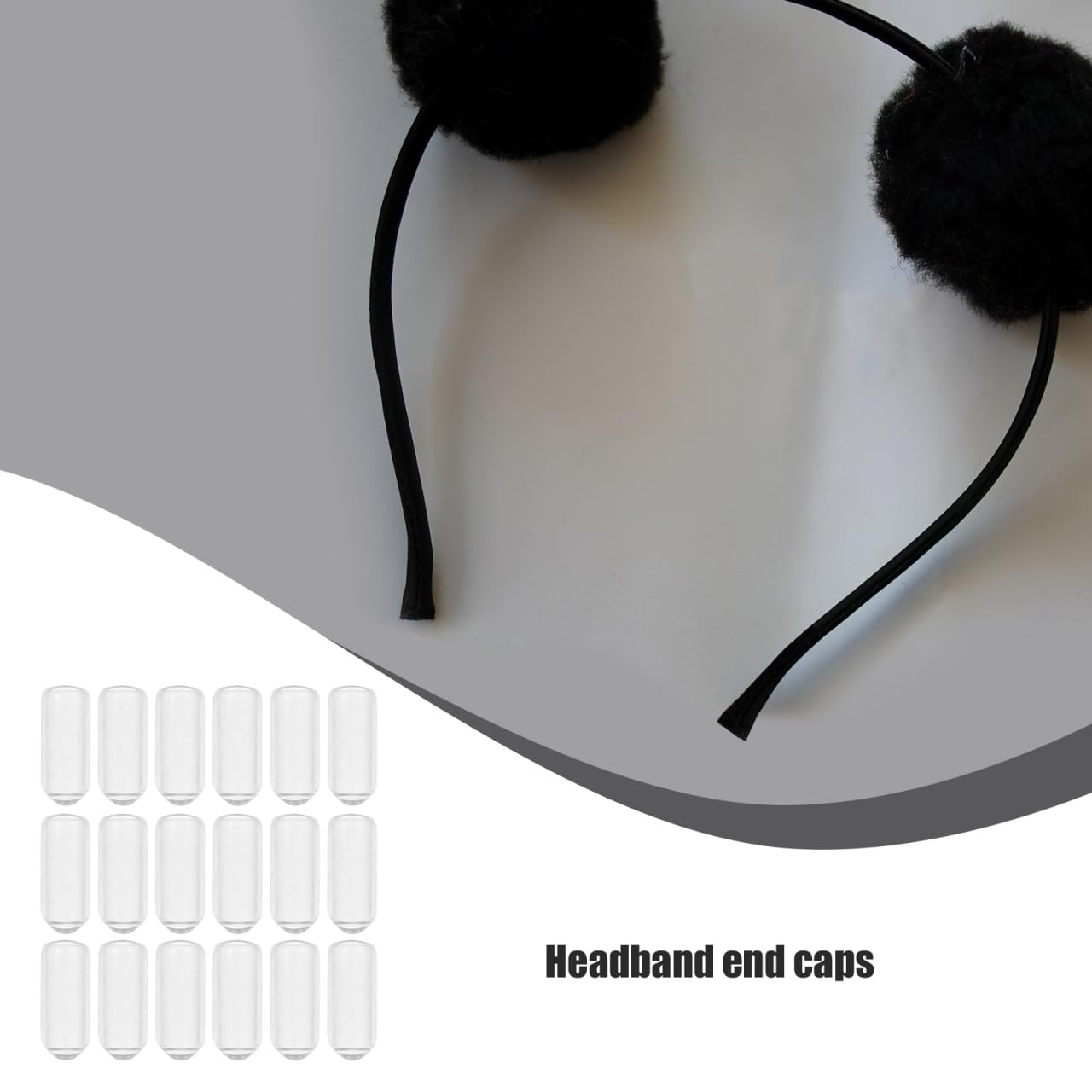 200pcs Rubber End Caps for Headbands Durable Replacement Tips for Hair Accessories Transparent Design Fits Headbands Prevents Scalp Damage