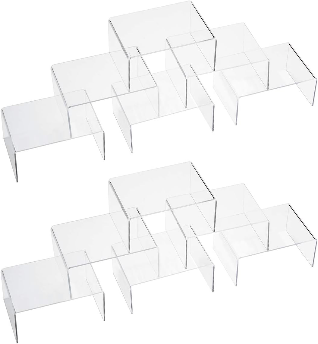 ihomecooker 12 Pack Clear Acrylic Display Stand Crafts Stand Cupcake Risers 4" x 3''x 2''