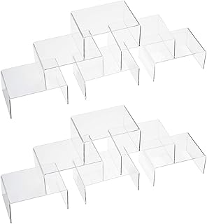 IHOMECOOKER 12 Pack Clear Acrylic Display Stand Crafts Stand Cupcake Risers 4