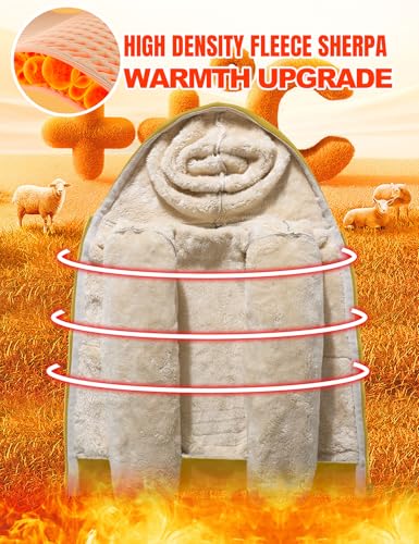 Image of Kids Sherpa Lined Zip Up Hoodie Winter Warm Fleece Jacket 4-15Y