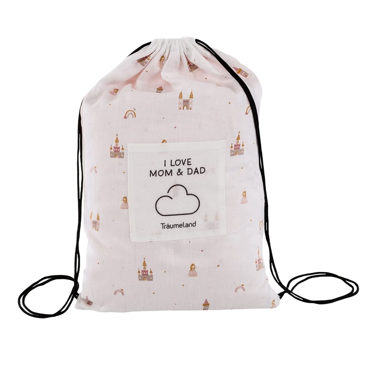 Kinder- und Jugend-Bettwäsche Märchengold, Größe: 135 x 200 cm + 80 x 80 cm - Bettwäsche aus feinster, weicher Baumwolle - in praktischer Turnbeutelverpackung