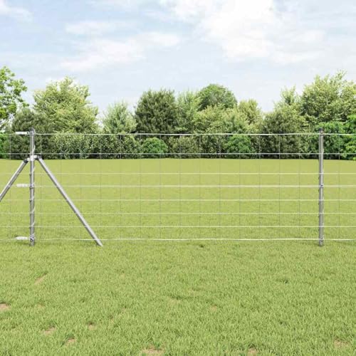 Wildzaun Grau 0.8 x 10 m Stahl, Robuster Gartenzaun, Modernes Design, Langlebiges Metall für Außenbereiche, Einfache Montage, Sichtschutz