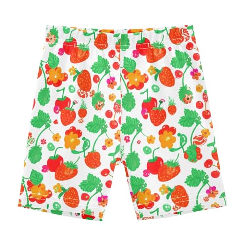 Strawberry Cherry Girls Bike Shorts Toddler Girl Clothes Under Dress Dance Shorts for Dresses,4T