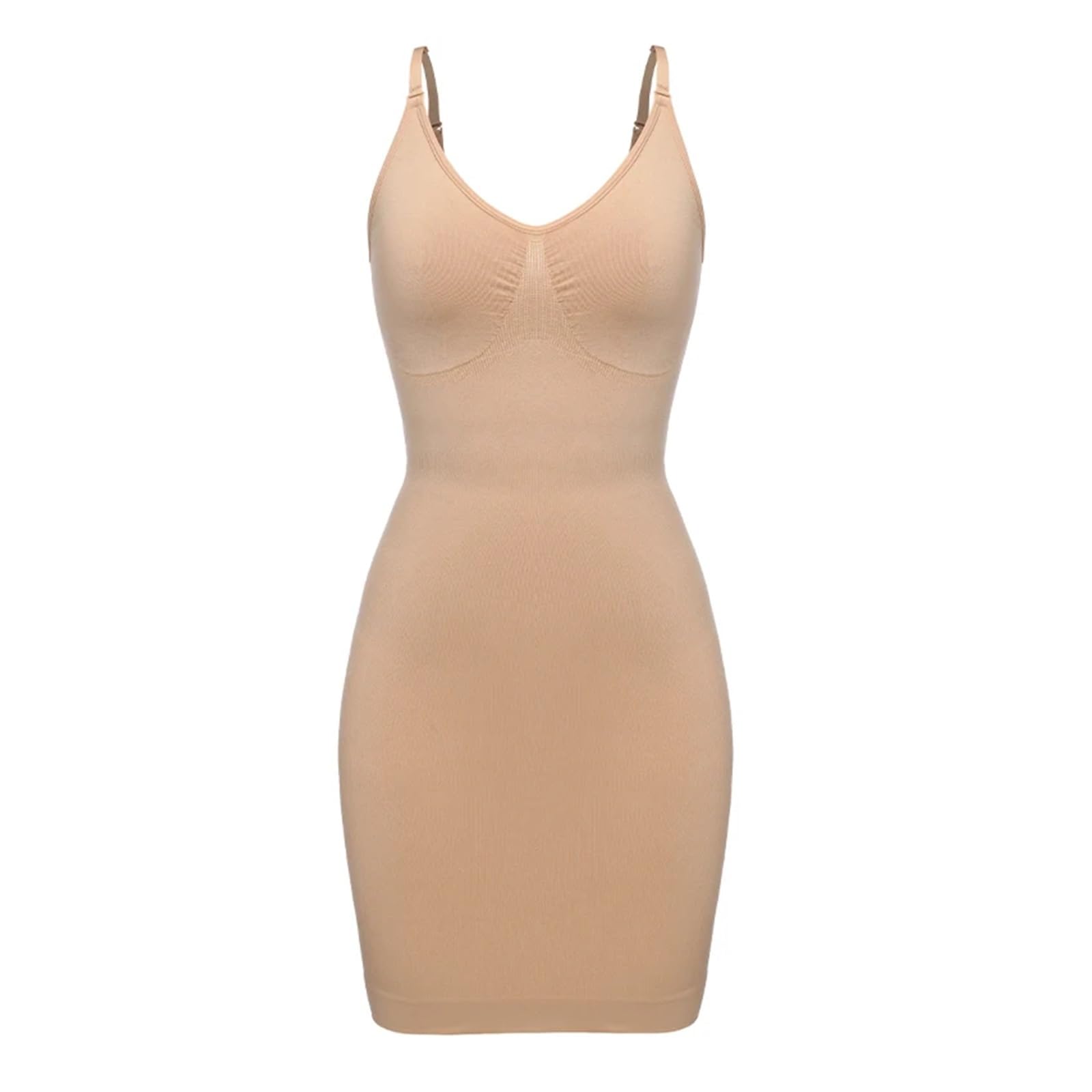 Fond De Robe Invisible Robe Moulante à col en V for Femme, sous-vêtement Moulant, à Compression Douce, Amincissant, Taille, Ventre Plat, Corset Sexy(Nude,L)