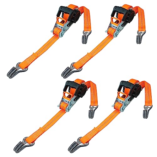PETEX 4X Automatik-Ratschenspanngurt, selbstaufrollend, 1-teilig, 5 m x 35 mm, 1.000/2.000 daN, orange, Sicherheits-Doppelspitzhaken