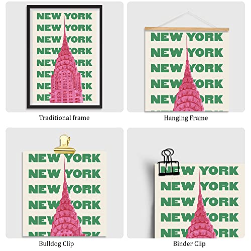 Yellowthroat Art&Design Vintage Travel Posters Set 3 - New York Wall Art Danish Pastel Of Nyc Art, Y2K Preppy Posters, Minimalist Boho Poster, Skyline 11.3''X17'' #TOP3