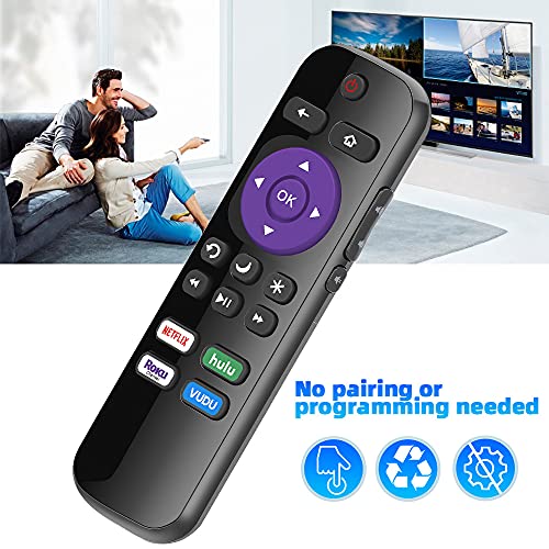 Image of Gvirtue Replacement Remote Control Compatible for All Onn Roku Smart TV, Universal for Onn Roku TV Remote, for 24 inch 32 inch 40 inch 43 inch 50 inch 55 inch 58 inch 65 inch 70 inch Roku TV with Netflix Hulu Vudu Button