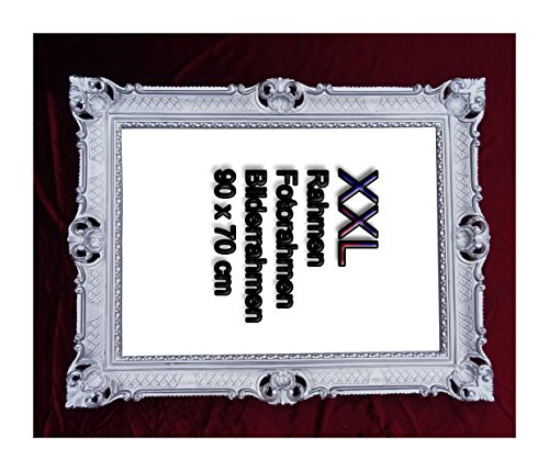 Lnxp Bilderrahmen Silber 90x70 cm ohne Glas Hochzeitsrahmen Selfie Fotorahmen Foto Requisiten Rahmen Antik Barock 58R
